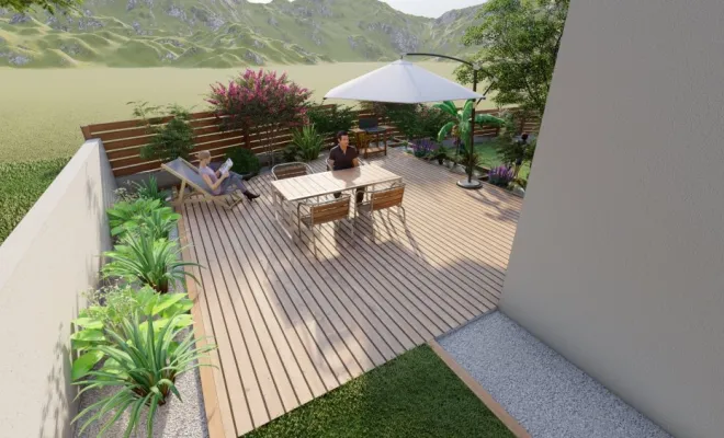 Étude pour une petite copropriété jardin divisé en deux, Annecy, TERR'PAYSAGE