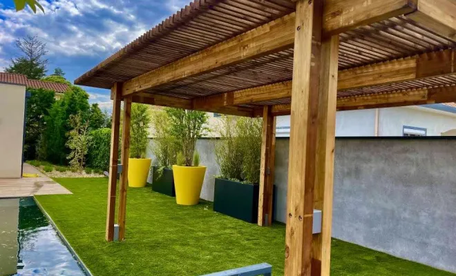 Pergolas en bois, Annecy, TERR'PAYSAGE