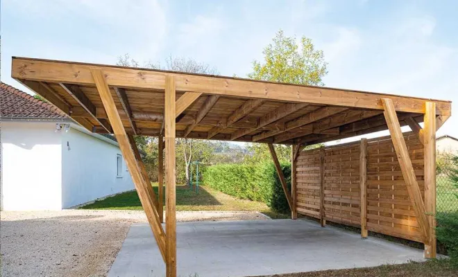 Réalisation de carport en bois, Annecy, TERR'PAYSAGE