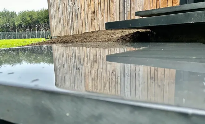 Réalisation d'un escalier avec marches flottantes, Annecy, TERR'PAYSAGE